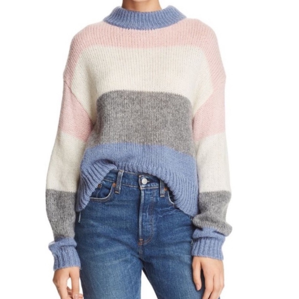 Rebecca Minkoff Color block Sweater, knit, pink and blue, size small